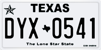 TX license plate DYX0541