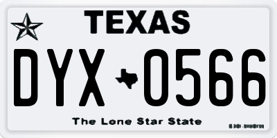 TX license plate DYX0566