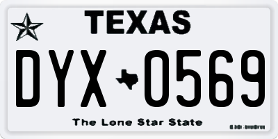 TX license plate DYX0569