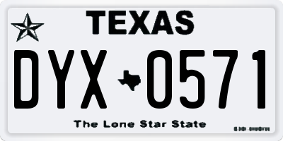 TX license plate DYX0571