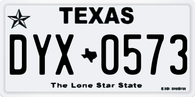 TX license plate DYX0573