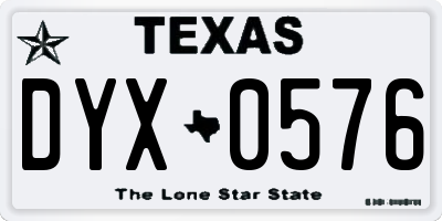 TX license plate DYX0576