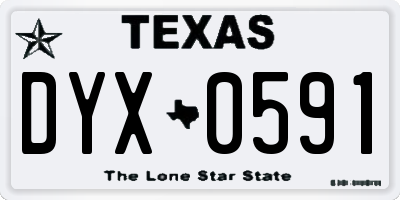 TX license plate DYX0591