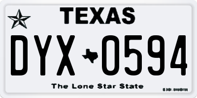 TX license plate DYX0594