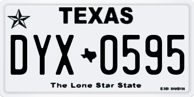 TX license plate DYX0595