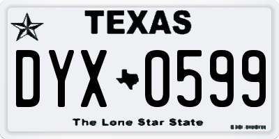 TX license plate DYX0599