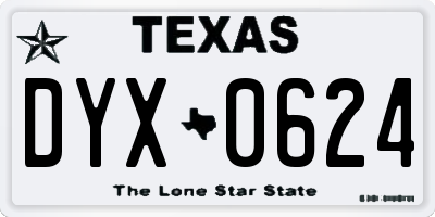 TX license plate DYX0624