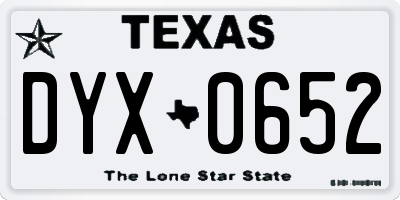 TX license plate DYX0652