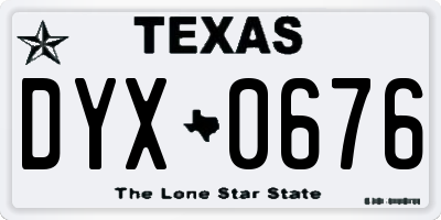 TX license plate DYX0676