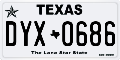 TX license plate DYX0686
