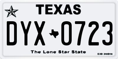 TX license plate DYX0723