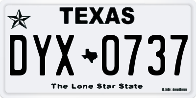 TX license plate DYX0737
