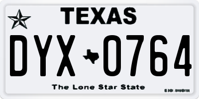 TX license plate DYX0764