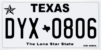 TX license plate DYX0806