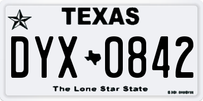 TX license plate DYX0842