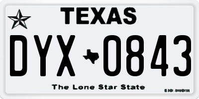 TX license plate DYX0843