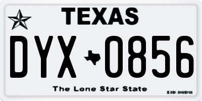 TX license plate DYX0856