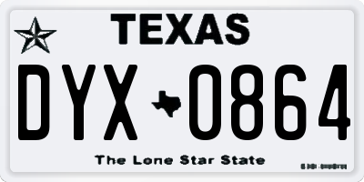 TX license plate DYX0864