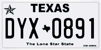 TX license plate DYX0891