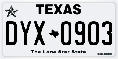 TX license plate DYX0903
