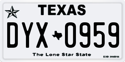 TX license plate DYX0959