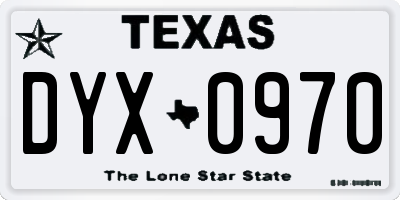 TX license plate DYX0970