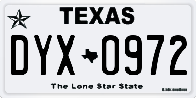 TX license plate DYX0972