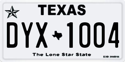 TX license plate DYX1004