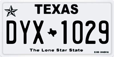 TX license plate DYX1029