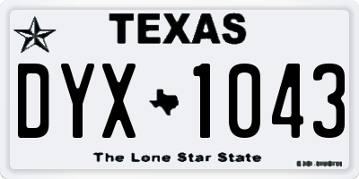 TX license plate DYX1043