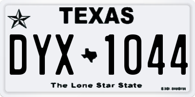 TX license plate DYX1044