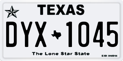 TX license plate DYX1045