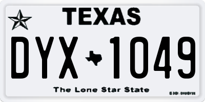 TX license plate DYX1049