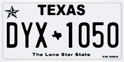 TX license plate DYX1050