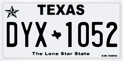 TX license plate DYX1052