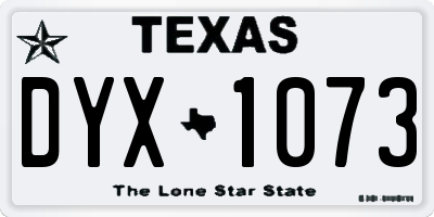 TX license plate DYX1073