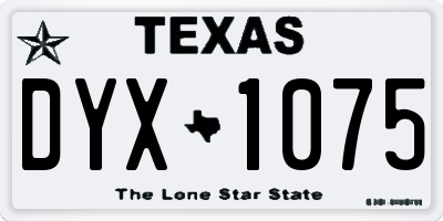 TX license plate DYX1075