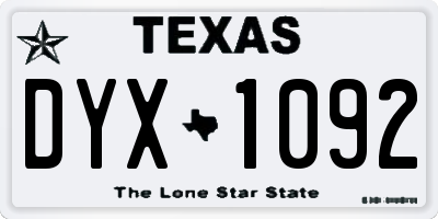 TX license plate DYX1092