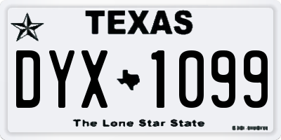 TX license plate DYX1099