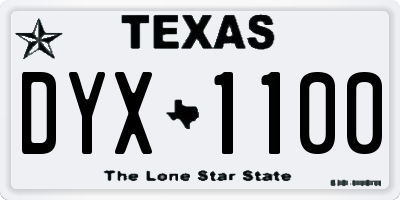 TX license plate DYX1100
