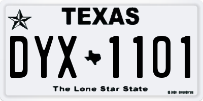 TX license plate DYX1101