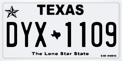 TX license plate DYX1109