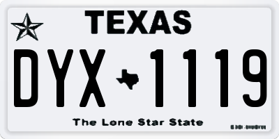 TX license plate DYX1119
