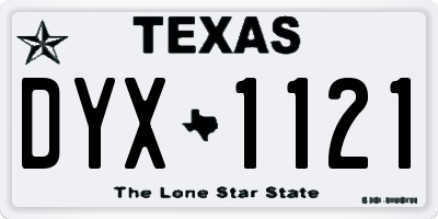 TX license plate DYX1121