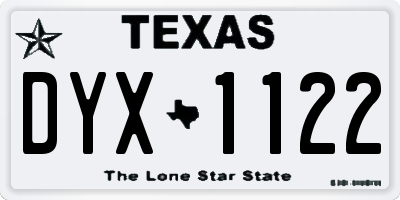 TX license plate DYX1122