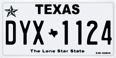TX license plate DYX1124
