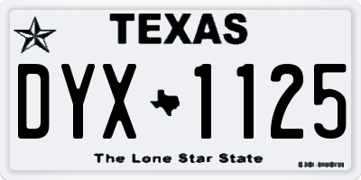 TX license plate DYX1125