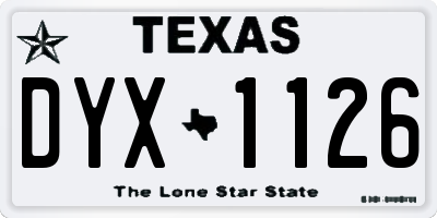 TX license plate DYX1126