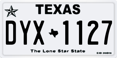 TX license plate DYX1127