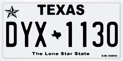 TX license plate DYX1130